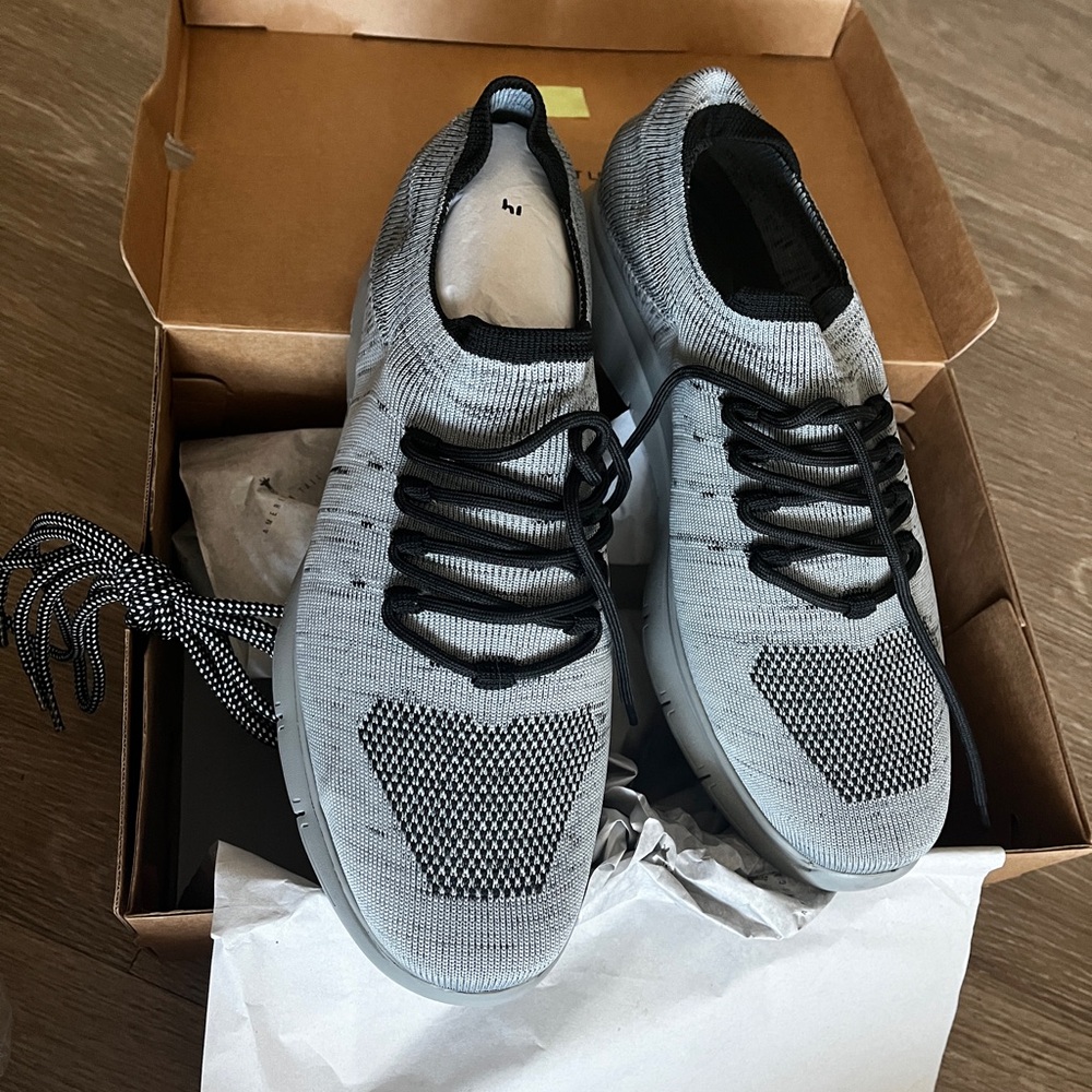 Gray and Black Knit Sneakers American Tall Size 14